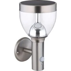 Globo LED-Solaraußenleuchte Für Die Wand Mit Bewegungsmelder Edelstahl