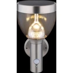 Globo LED-Solaraußenleuchte Für Die Wand Mit Bewegungsmelder Edelstahl -Globo Lighting 226034 3749 4