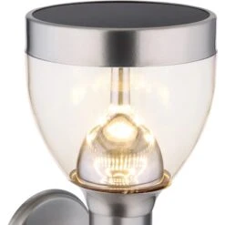Globo LED-Solaraußenleuchte Für Die Wand Mit Bewegungsmelder Edelstahl -Globo Lighting 226034 3749 5