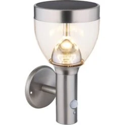 Globo LED-Solaraußenleuchte Für Die Wand Mit Bewegungsmelder Edelstahl -Globo Lighting 226034 3749 6