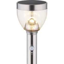 Globo LED-Solaraußenleuchte Mit Erdspieß Und Bewegungsmelder Edelstahl 55 Cm -Globo Lighting 226072 3749 5