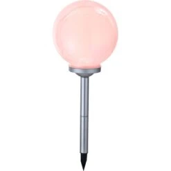 Globo LED-Solaraußenleuchte Mit Kugel Und Erdspieß Silber