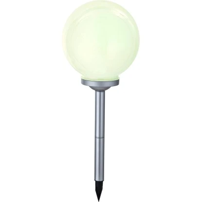 Globo LED-Solaraußenleuchte Mit Kugel Und Erdspieß Silber 5 Globo LED-Solaraußenleuchte Mit Kugel Und Erdspieß Silber – Bild 3