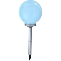 Globo LED-Solaraußenleuchte Mit Kugel Und Erdspieß Silber 15 Globo LED-Solaraußenleuchte Mit Kugel Und Erdspieß Silber -Globo Lighting 316816 3749 6