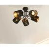 Globo Deckenleuchte Tuxon Samt Schwarz-Gold 5-flammig -Globo Lighting 408673 3749 01 02