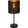 Globo Tischleuchte Tuxon Samt Schwarz-Gold 1-flammig Ø 15 Cm