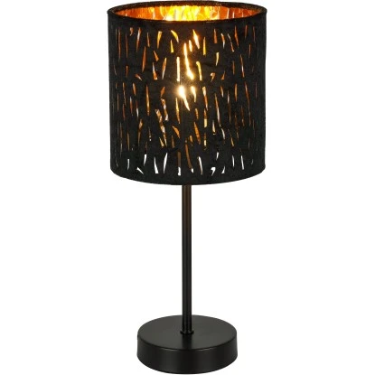 Globo Tischleuchte Tuxon Samt Schwarz-Gold 1-flammig Ø 15 Cm 3 Globo Tischleuchte Tuxon Samt Schwarz-Gold 1-flammig Ø 15 Cm