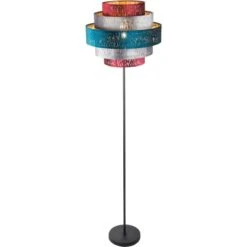 Globo Stehleuchte Ticon Samt Multicolor 1-flammig Ø 45 Cm