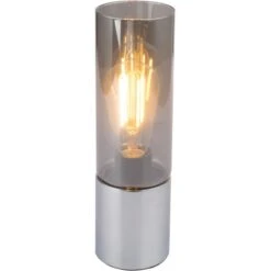 Globo Tischleuchte Annika Chrom Matt Rauch 1-flammig Ø 9 Cm