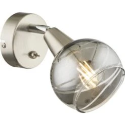 Globo LED-Spot Roman Nickel Matt Rauchglas 15 Cm X 10 Cm X 19 Cm -Globo Lighting 409212 3749 543481