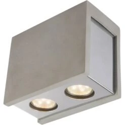 Globo Deckenleuchte Timo Beton Grau-Chrom 2-flammig 14,7 X 10 X 18 Cm