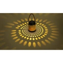 Globo LED-Solaraußenleuchte Laterne In Bambusoptik Zum Hängen Oder Stellen -Globo Lighting 573310 3749 3