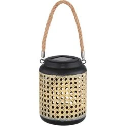 Globo LED-Solaraußenleuchte Laterne In Bambusoptik Zum Hängen Oder Stellen -Globo Lighting 573310 3749 5