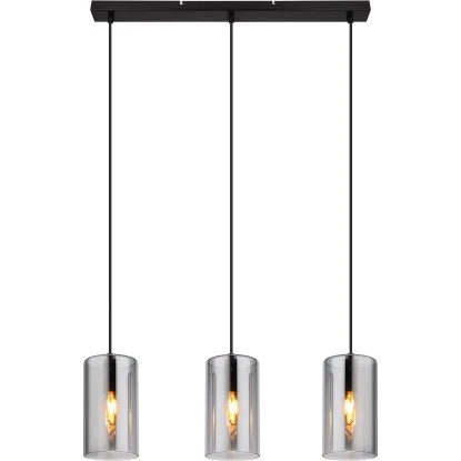 Globo Pendelleuchte Olly 3-flammig Metall Schwarz Matt 6 Globo Pendelleuchte Olly 3-flammig Metall Schwarz Matt – Bild 4