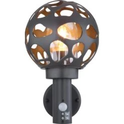 Globo Außenleuchte Hilario Mit Sensor Kunststoff Klar Anthrazit -Globo Lighting 755221 3749 4