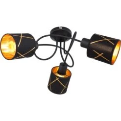 Globo Deckenleuchte Becmo 3-flammig Metall Schwarz Matt