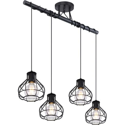 Globo Deckenleuchte Clastra 4-flammig Metall Schwarz Matt 3 Globo Deckenleuchte Clastra 4-flammig Metall Schwarz Matt