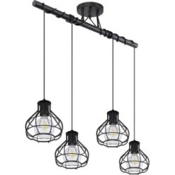 Globo Deckenleuchte Clastra 4-flammig Metall Schwarz Matt 10 Globo Deckenleuchte Clastra 4-flammig Metall Schwarz Matt -Globo Lighting 755551 3749 3
