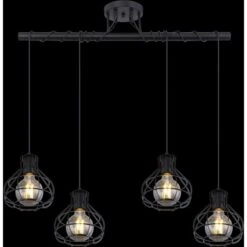 Globo Deckenleuchte Clastra 4-flammig Metall Schwarz Matt 12 Globo Deckenleuchte Clastra 4-flammig Metall Schwarz Matt -Globo Lighting 755551 3749 5