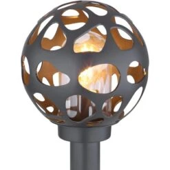 Globo Sockelleuchte Hilario Edelstahl Anthrazit 9 Globo Sockelleuchte Hilario Edelstahl Anthrazit -Globo Lighting 755725 3749 4