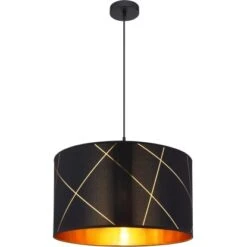 Globo Hängeleuchte Bemmo 1-flammig Ø 50 Cm Metall Schwarz