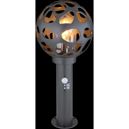 Globo Sockelleuchte Hilario Edelstahl Anthrazit Mit Sensor 4 Globo Sockelleuchte Hilario Edelstahl Anthrazit Mit Sensor – Bild 2