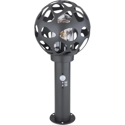 Globo Sockelleuchte Hilario Edelstahl Anthrazit Mit Sensor 5 Globo Sockelleuchte Hilario Edelstahl Anthrazit Mit Sensor – Bild 3