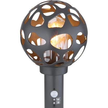 Globo Sockelleuchte Hilario Edelstahl Anthrazit Mit Sensor 6 Globo Sockelleuchte Hilario Edelstahl Anthrazit Mit Sensor – Bild 4