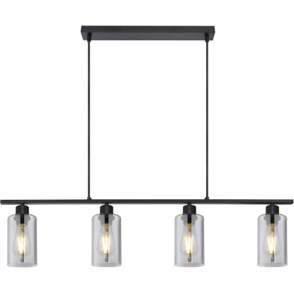 Globo Hängeleuchte Hadera 4-flammig Metall Schwarz Matt 6 Globo Hängeleuchte Hadera 4-flammig Metall Schwarz Matt – Bild 4