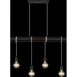 Globo LED-Hängeleuchte Magnus 4-flammig Metall Schwarz Matt -Globo Lighting 756084 3749 5