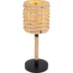 Globo Tischleuchte Halia Metall Schwarz Matt