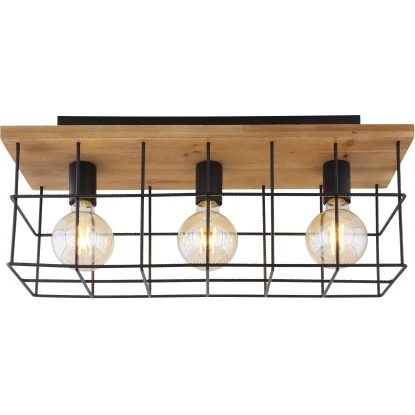 Globo Deckenleuchte Merril 3-flammig Metall Schwarz 6 Globo Deckenleuchte Merril 3-flammig Metall Schwarz – Bild 4