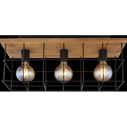 Globo Deckenleuchte Merril 3-flammig Metall Schwarz 7 Globo Deckenleuchte Merril 3-flammig Metall Schwarz – Bild 5