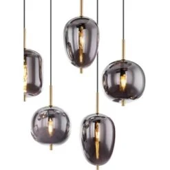 Globo Pendelleuchte Blacky I 8-flammig Metall Messingfarben Matt Rauchfarben 9 Globo Pendelleuchte Blacky I 8-flammig Metall Messingfarben Matt Rauchfarben -Globo Lighting 756269 3749 4