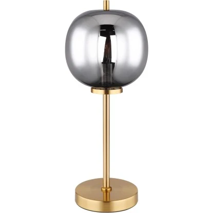 Globo Tischleuchte Blacky I Metall Messingfarben Matt Rauchfarben 4 Globo Tischleuchte Blacky I Metall Messingfarben Matt Rauchfarben – Bild 2