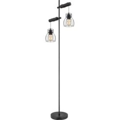 Globo Stehleuchte Mina 2-flammig Metall Schwarz Matt -Globo Lighting 756345 3749 3