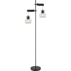 Globo Stehleuchte Mina 2-flammig Metall Schwarz Matt -Globo Lighting 756345 3749 4