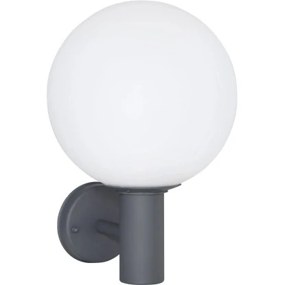 Globo Außenleuchte Ossy Glas Opal Weiß Aufwärts Ø 25 Cm Anthrazit 5 Globo Außenleuchte Ossy Glas Opal Weiß Aufwärts Ø 25 Cm Anthrazit – Bild 3