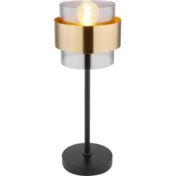 Globo Tischleuchte Milley Metall Schwarz Matt