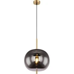 Globo Pendelleuchte Blacky I 1-flammig Ø 30 Cm Messingfarben Matt Rauchfarben