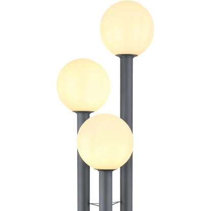 Globo Außenleuchte Laura 3-flammig Edelstahl Anthrazit Glas 5 Globo Außenleuchte Laura 3-flammig Edelstahl Anthrazit Glas – Bild 3