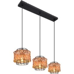 Globo Hängeleuchte Gina 3-flammig Ø 17 Cm Metall Schwarz -Globo Lighting 756555 3749 6