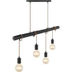 Globo Hängeleuchte Leo 4-flammig Metall Schwarz Matt -Globo Lighting 756556 3749 7