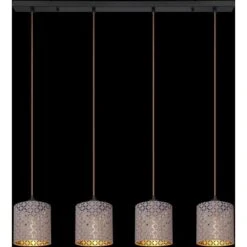 Globo Hängeleuchte Cindy 4-flammig 98 Cm X 16 Cm Metall Schwarz Matt -Globo Lighting 756580 3749 5