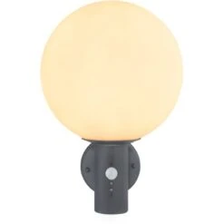 Globo Außenleuchte Ossy Glas Opal Weiß Mit Sensor Ø 25 Cm Anthrazit -Globo Lighting 756625 3749 4