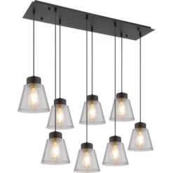 Globo Hängeleuchte Gumba 8-flammig Metall Schwarz Matt