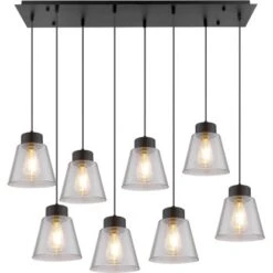 Globo Hängeleuchte Gumba 8-flammig Metall Schwarz Matt -Globo Lighting 756657 3749 4