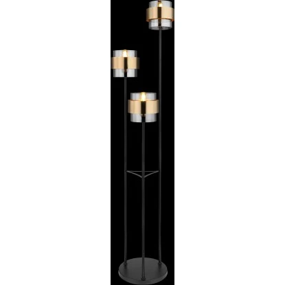 Globo Stehleuchte Milley 3-flammig Metall Schwarz Matt Mit Wippschalter 4 Globo Stehleuchte Milley 3-flammig Metall Schwarz Matt Mit Wippschalter – Bild 2