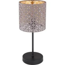 Globo Tischleuchte Cindy Mit Metallsockel Metall Schwarz Matt -Globo Lighting 756834 3749 3