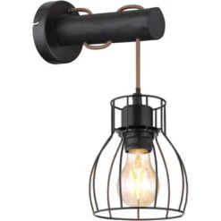 Globo Wandleuchte Mina Metall Schwarz Matt